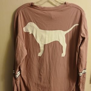PINK VICTORIA'S SECRET Women's Rose Colored Long Sleeve Tee Med.